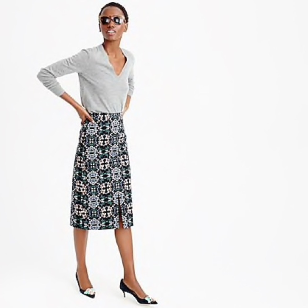 J. CREW | A-line Floral Midi Skirt